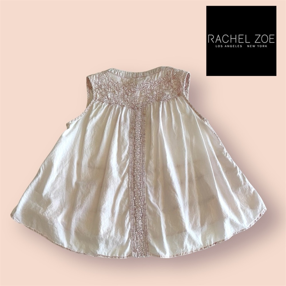 🛍️SALE🛍️ Rachel Zoe Sleeveless Embroidered Top Rustic Pink Blouse - Picture 3 of 6